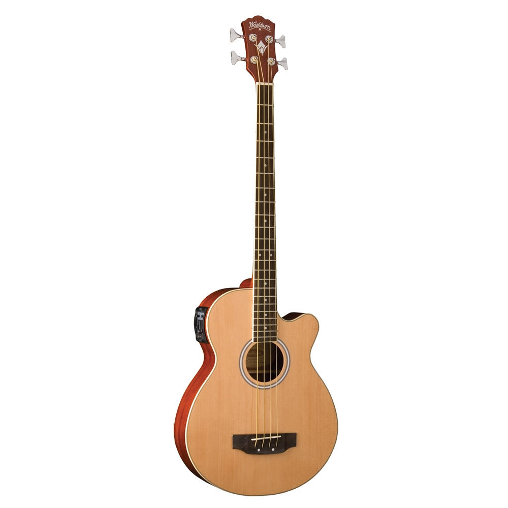 Washburn AB5K-A-U Cutaway Acoustic Electric Bass, Natural, W/ Gig Bag