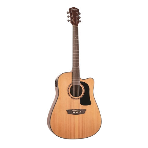 Washburn AD5CEPACK-A-U Dreadnought Cutaway Acoustic Electric Guitar Pack, Natural Gloss