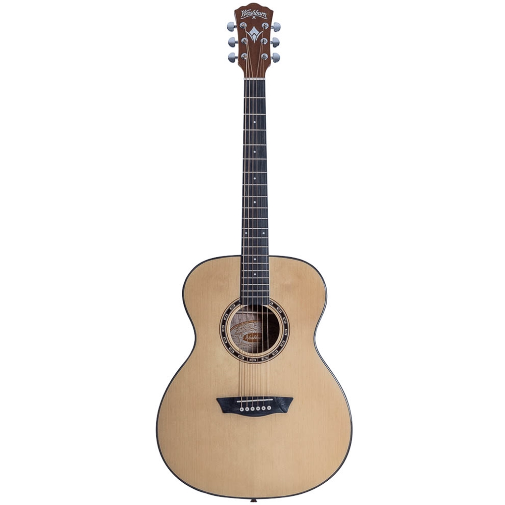 Washburn AF5K-A-U Folk Acoustic Guitar, Natural with Hardshell Case, Natural