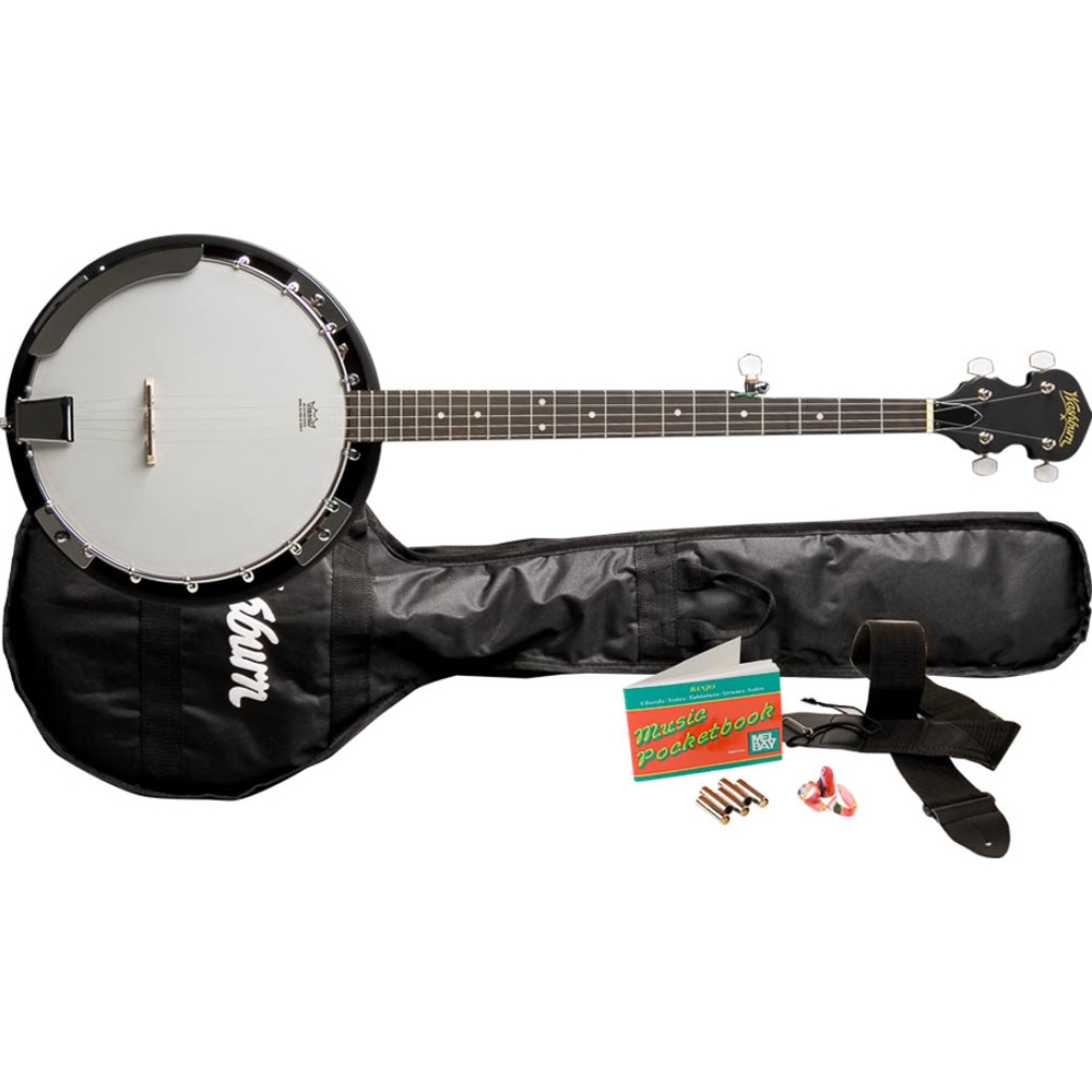Washburn B8K Banjo Package Deal, Natural w /Gig Bag and Accessories