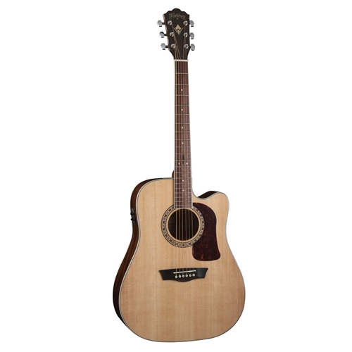 Washburn HD10SCE-O-U Heritage Dreadnought Cutaway Acoustic Electric Guitar, Natural