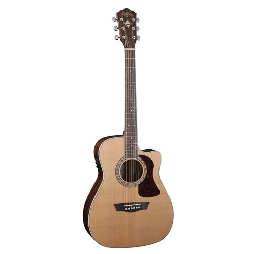 Washburn HF11SCE-O-U Heritage Solid Cedar Top Folk Cutaway Acoustic Electric Guitar