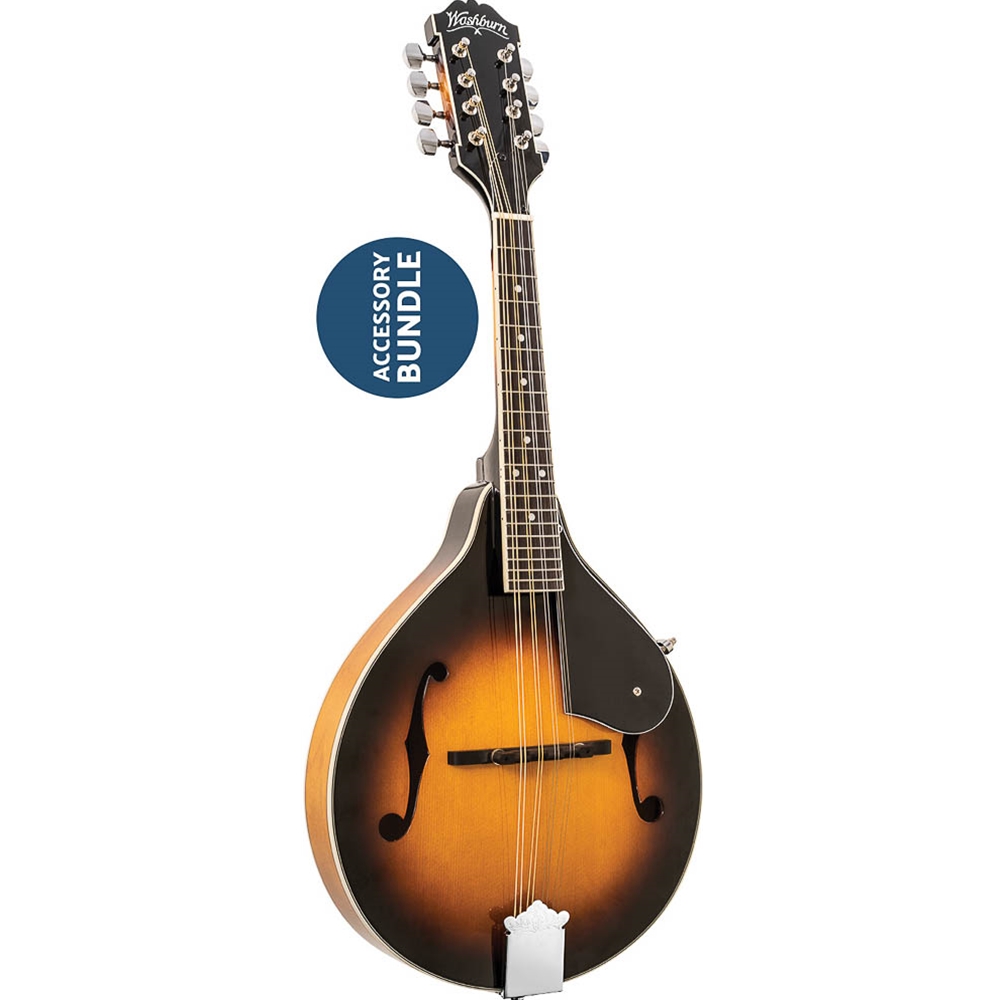 Washburn M1K-A-U A-style Mandolin Pack with gig bag/strap/picks/pitch pipe, Sunburst