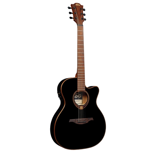LAG T118ASCE-BLK-U Tramontane T118 Auditorium Slim Acoustic Electric Guitar, Black - FREE HLG30AS Slimline Bag ($99 Value)