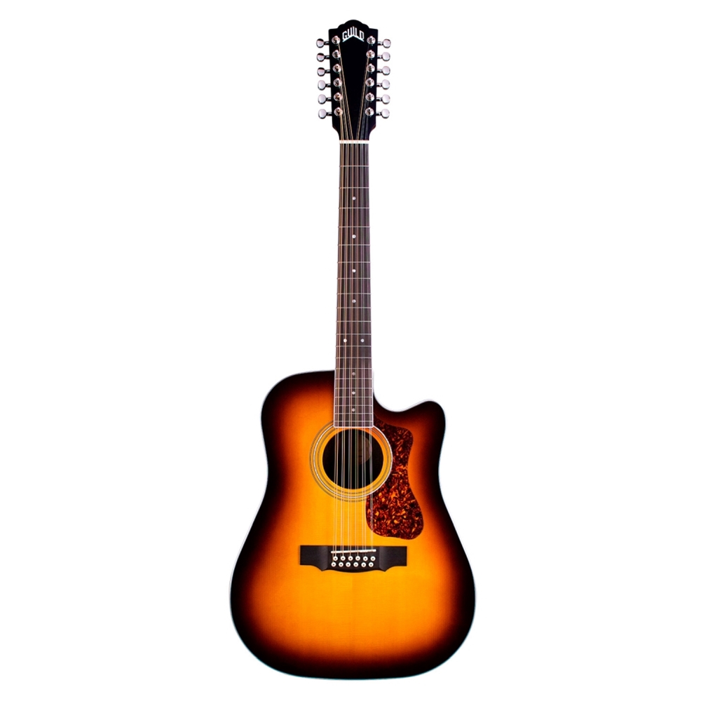 Guild D2612CEDLXATB Deluxe 12-string Dreadnought Acoustic-Electric Guitar, Antique Sunburst