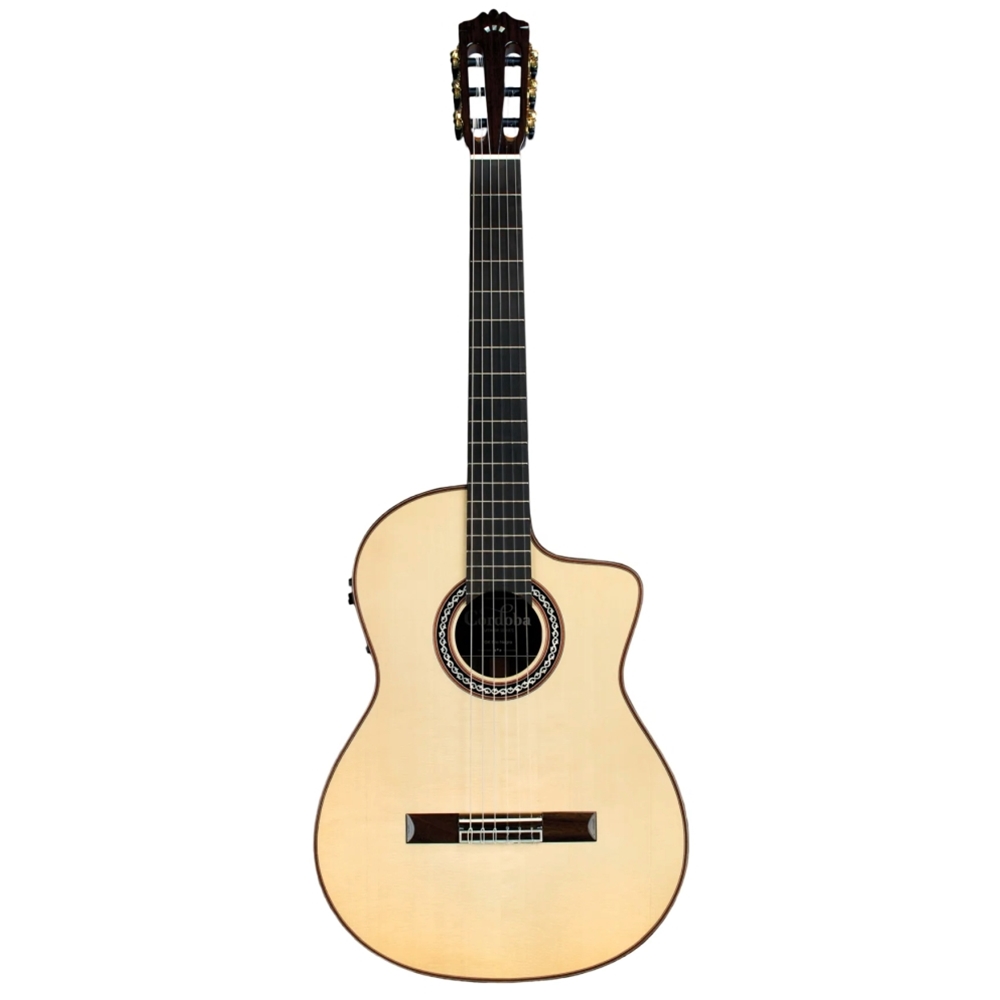 Cordoba GKPRONEGRAWC GK Pro Negra Classical Acoustic Electric Guitar, Solid Spruce/Rosewood, w/ Hardshell Case