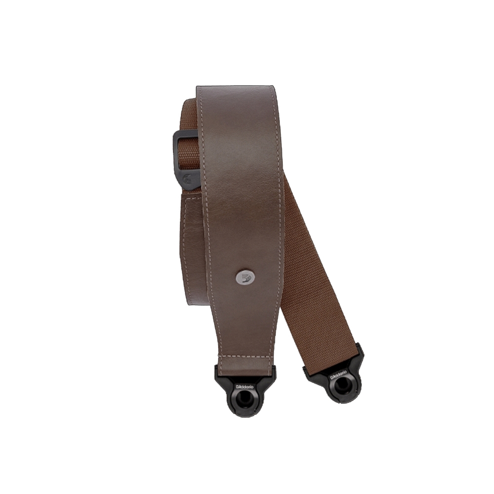 D'Addario 25BAL02 2.5’’ Comfort Leather Auto Lock Guitar / Bass Strap, Brown