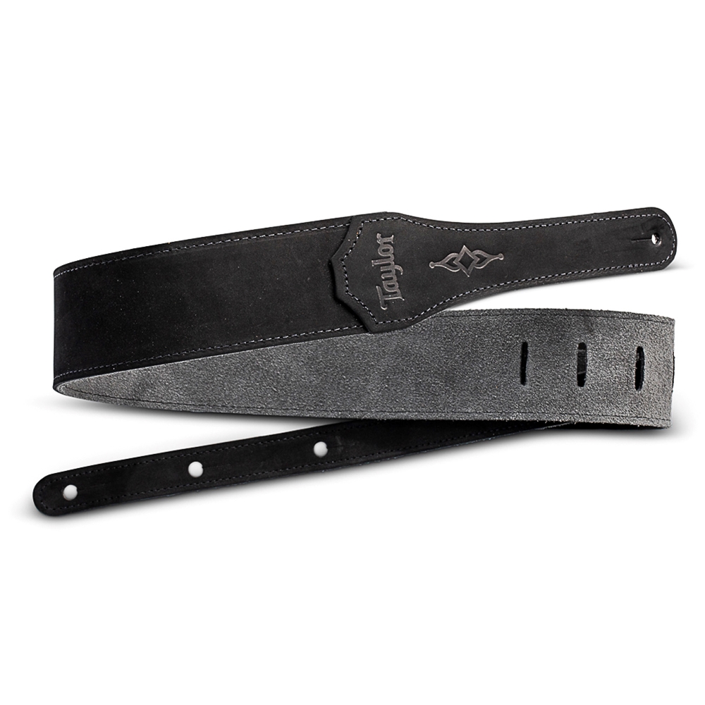 Taylor  4104-25 Gemstone Guitar / Bass Strap, Sanded Suede, Black, 2.5"