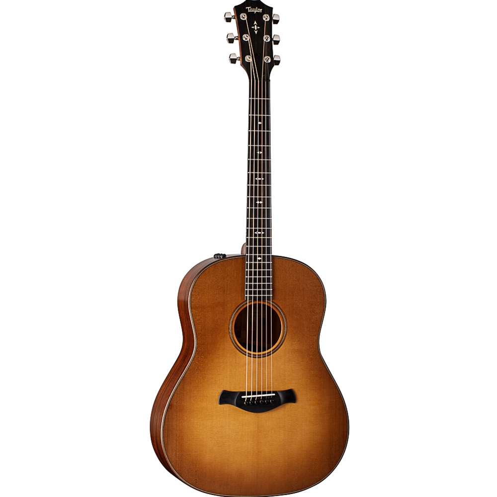Taylor  517EWHB-BE Builder's Edition Acoustic-Electric Guitar, Torrefied Sitka Spruce/Mahogany Wild Honey Burst, w/ Western-Floral Hardshell Case