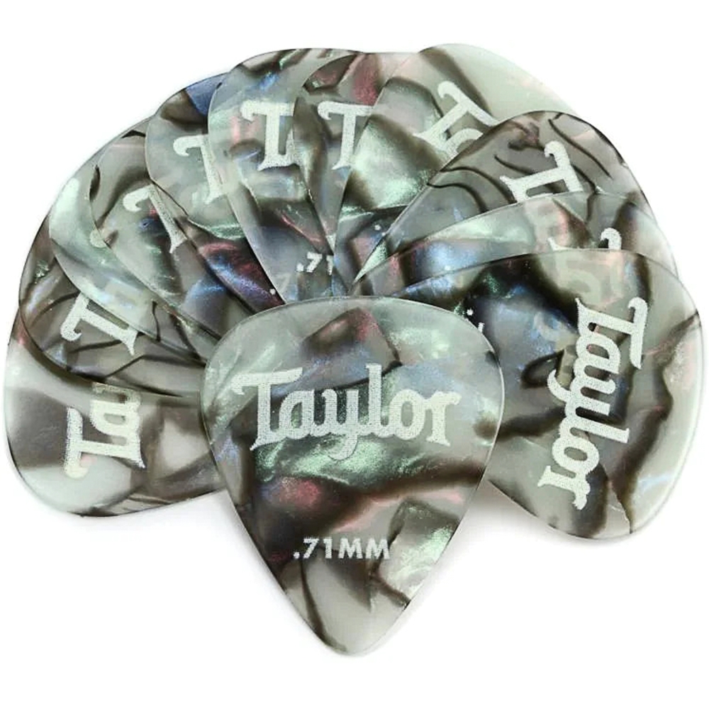 Taylor  80735 Celluloid 351 Picks,Abalone,0.71mm,12 Pack