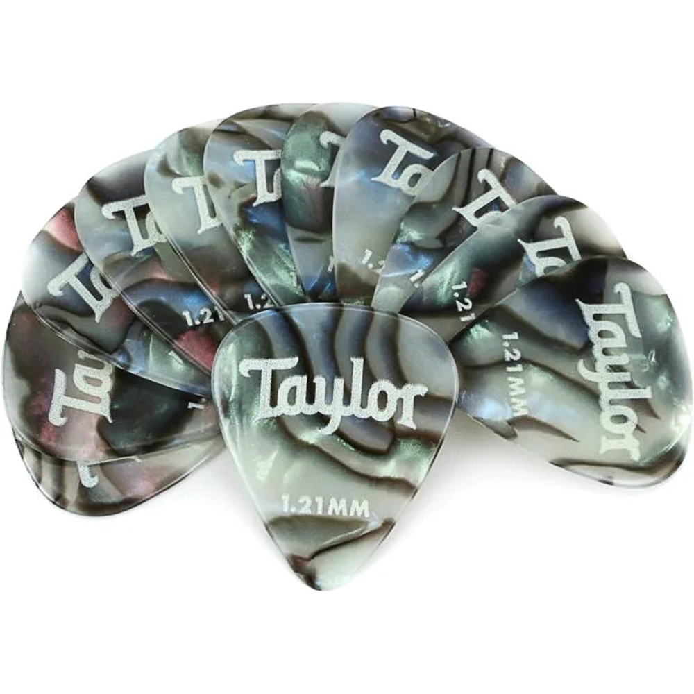 Taylor  80737 Celluloid 351 Picks,Abalone,1.21mm,12 Pack