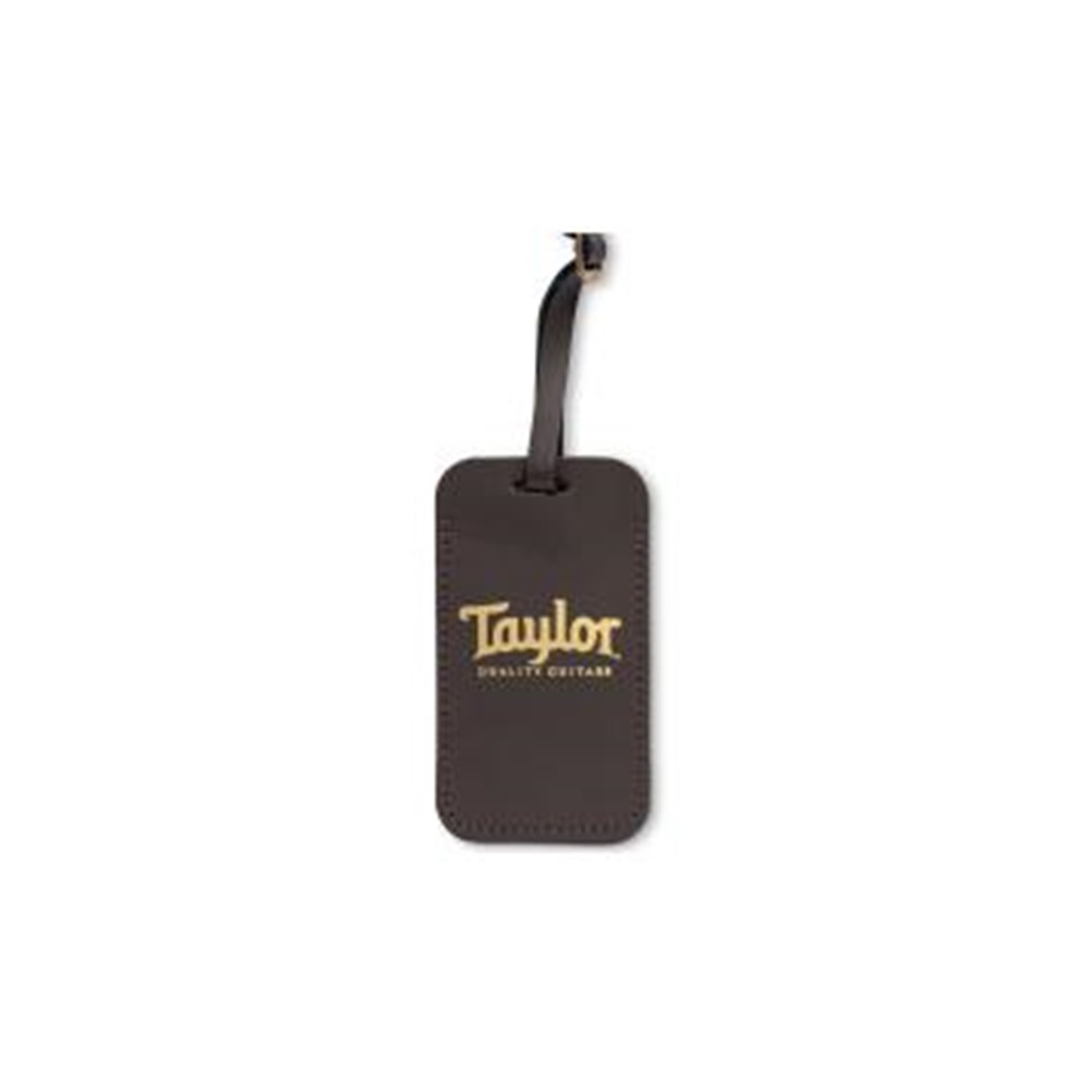 Taylor  TLT LeatherLuggage Tag,Chocolate Brown,  GoldLogo