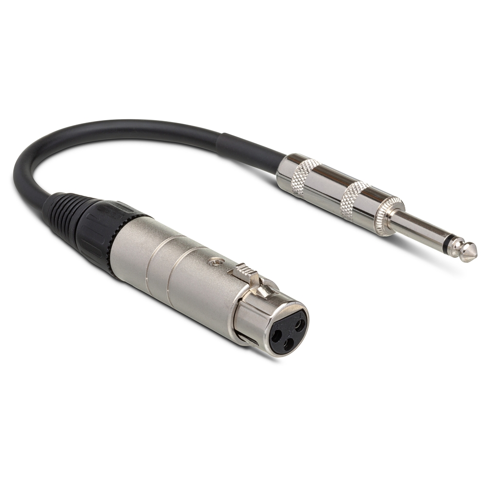 Hosa  MIT-176 Impedance Transformer, XLR3F to 1/4 in TS, 6 in