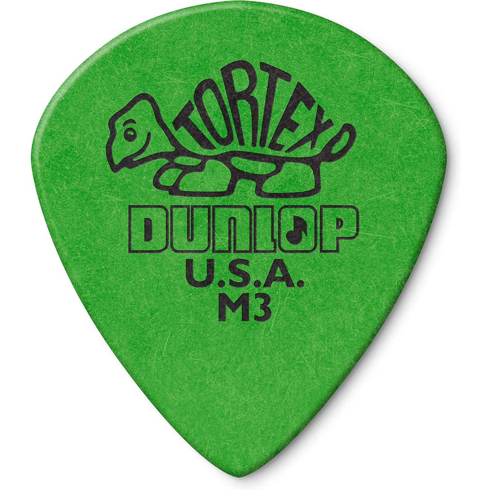 Dunlop  472PM3 TORTEX® Jazz III Sharp Pick, Green, Medium 6/Pack