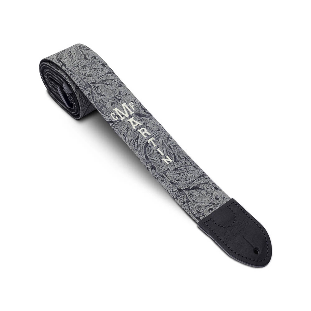 Martin 18A0109 Scroll-And-Leaf Gray Denim Strap