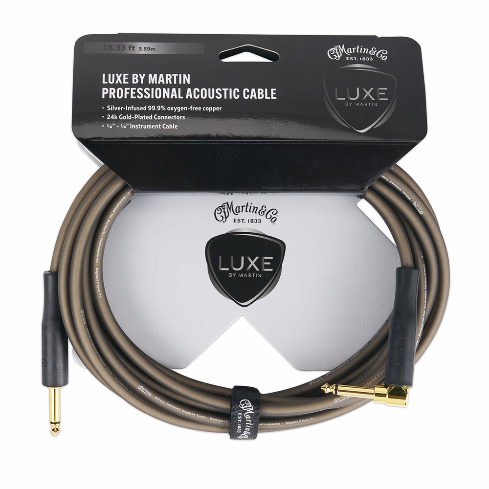 18A0138 Luxe by Martin® Cable, Straight /90 Degree, 1/4" Jack, 18 ft
