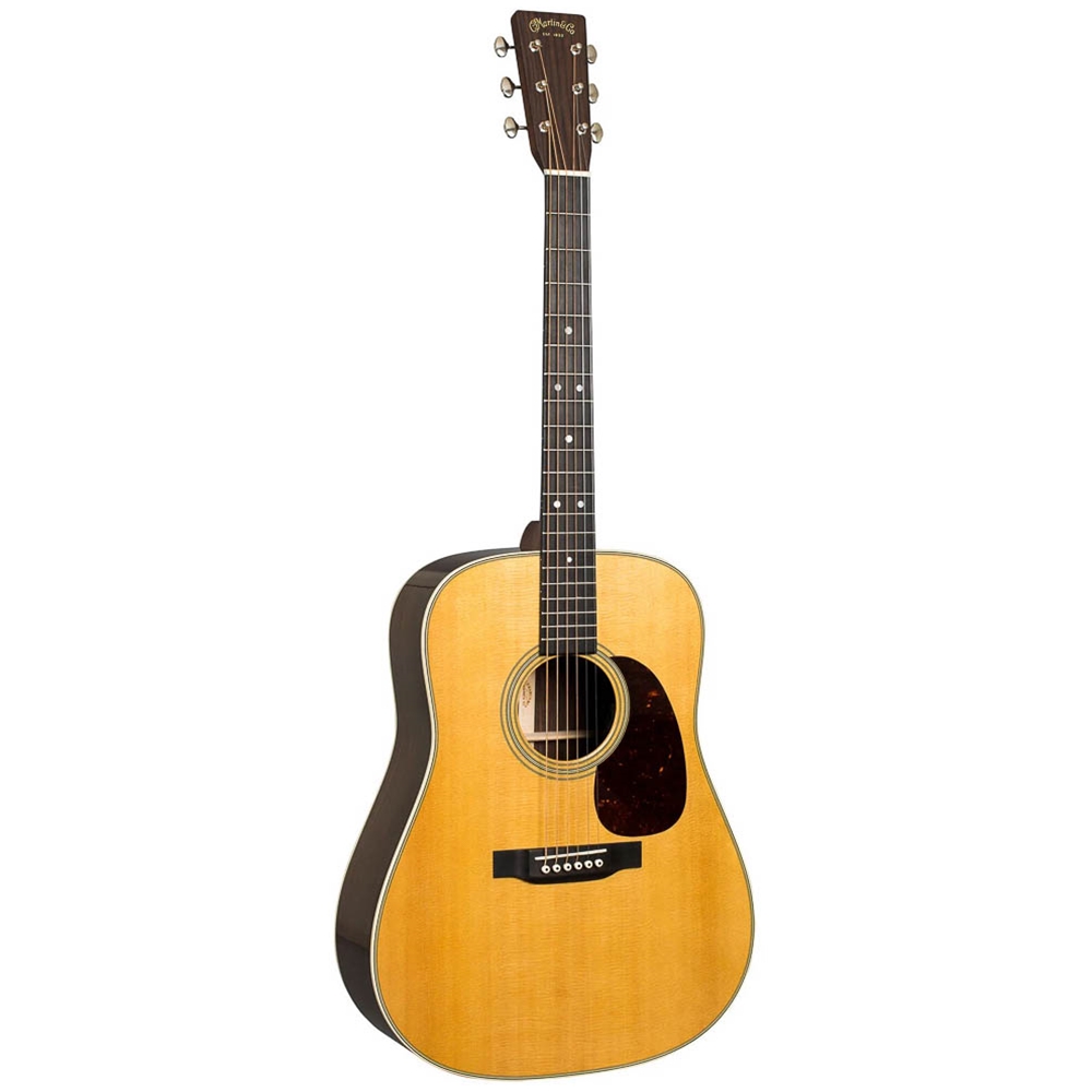 Martin HD-28ELR Herringbone Dreadnought Acoustic-Electric Guitar (LR Baggs) - Spruce/Rosewood w/ Molded Hardshell Case