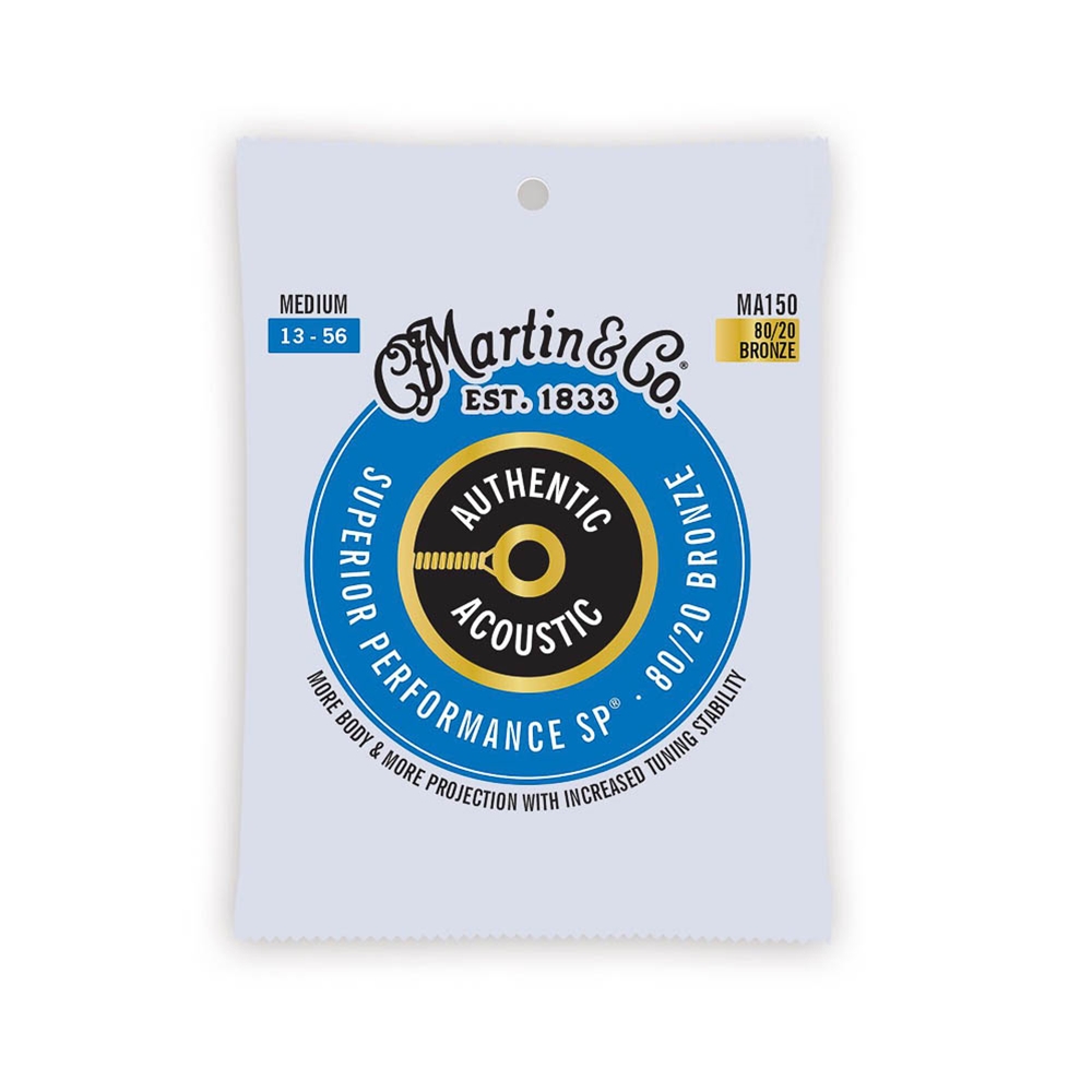 Martin MA150 Authentic Guitar String Set, Medium, 80/20