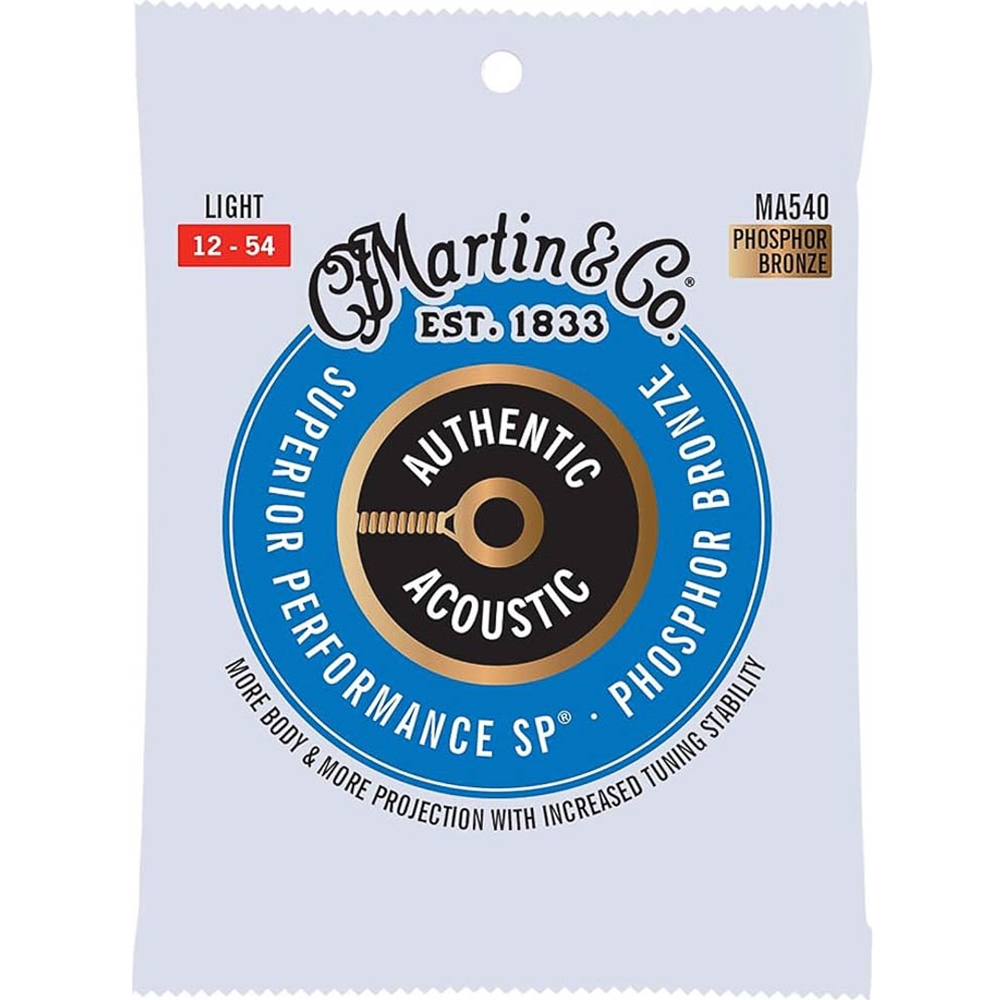 Martin MA540 Authentic Acoustic SP® Guitar String Set, Light, Phosphor Bronze