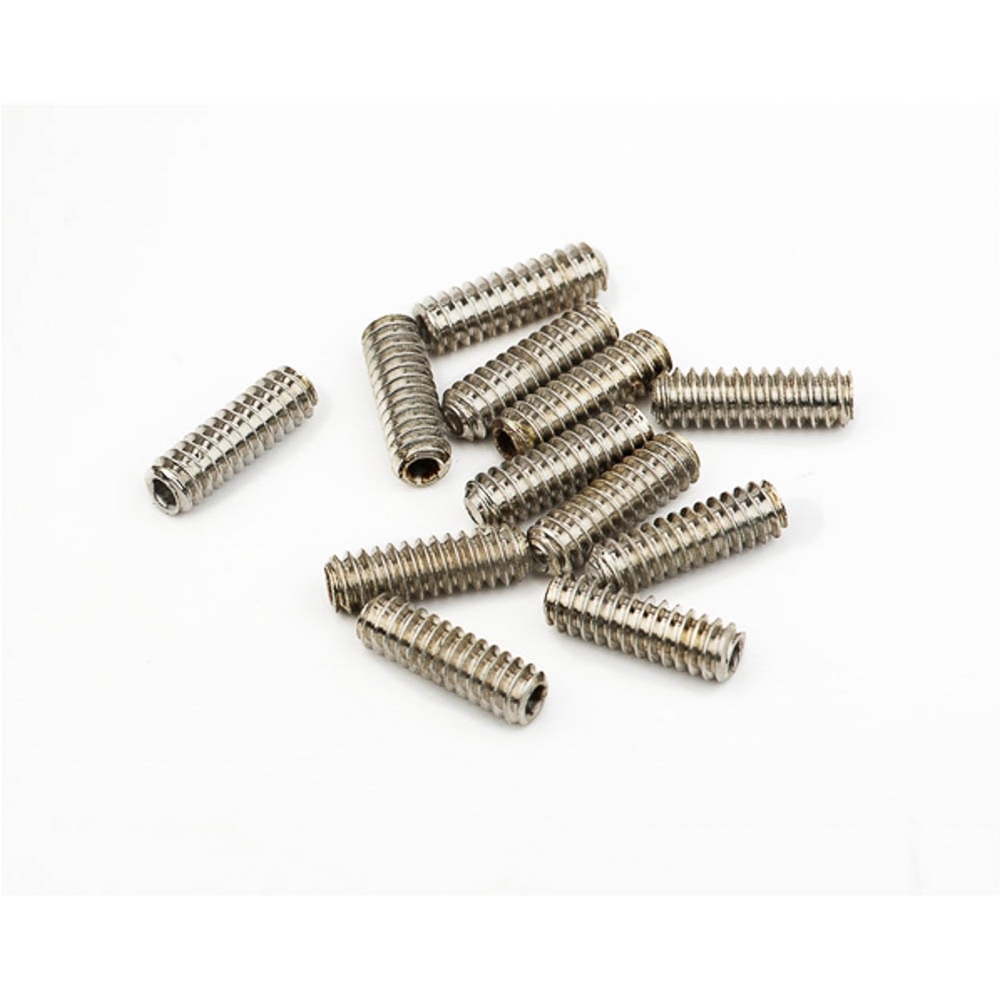 Fender 0040800049 Standard Series Bass Bridge Saddle Height Adjustment Screws - 6-32 X 7/16" Hex - Nickel (12)