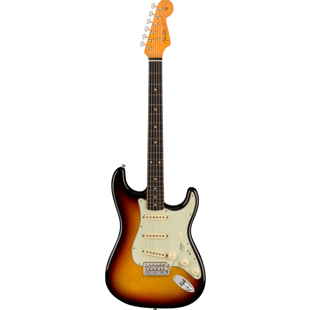 Fender 0110250800 American Vintage II 1961 Stratocaster Electric Guitar w/Vintage-Style Brown (Orange Interior) Hardshell Case, 3-Color Sunburst