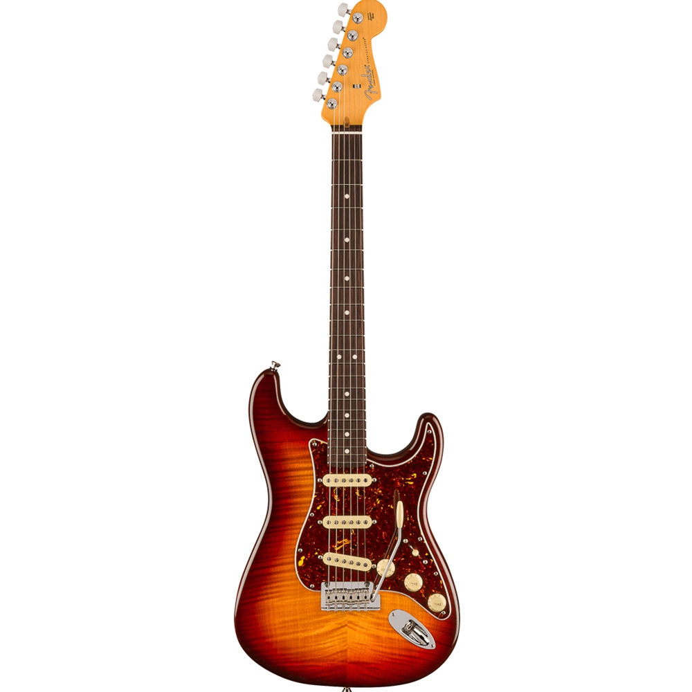 Fender 0177000864 70th Anniversary American Professional II Stratocaster Electric Guitar w/Deluxe Molded Hardshell Case – Inca Silver with Blue Interior, Comet Burst