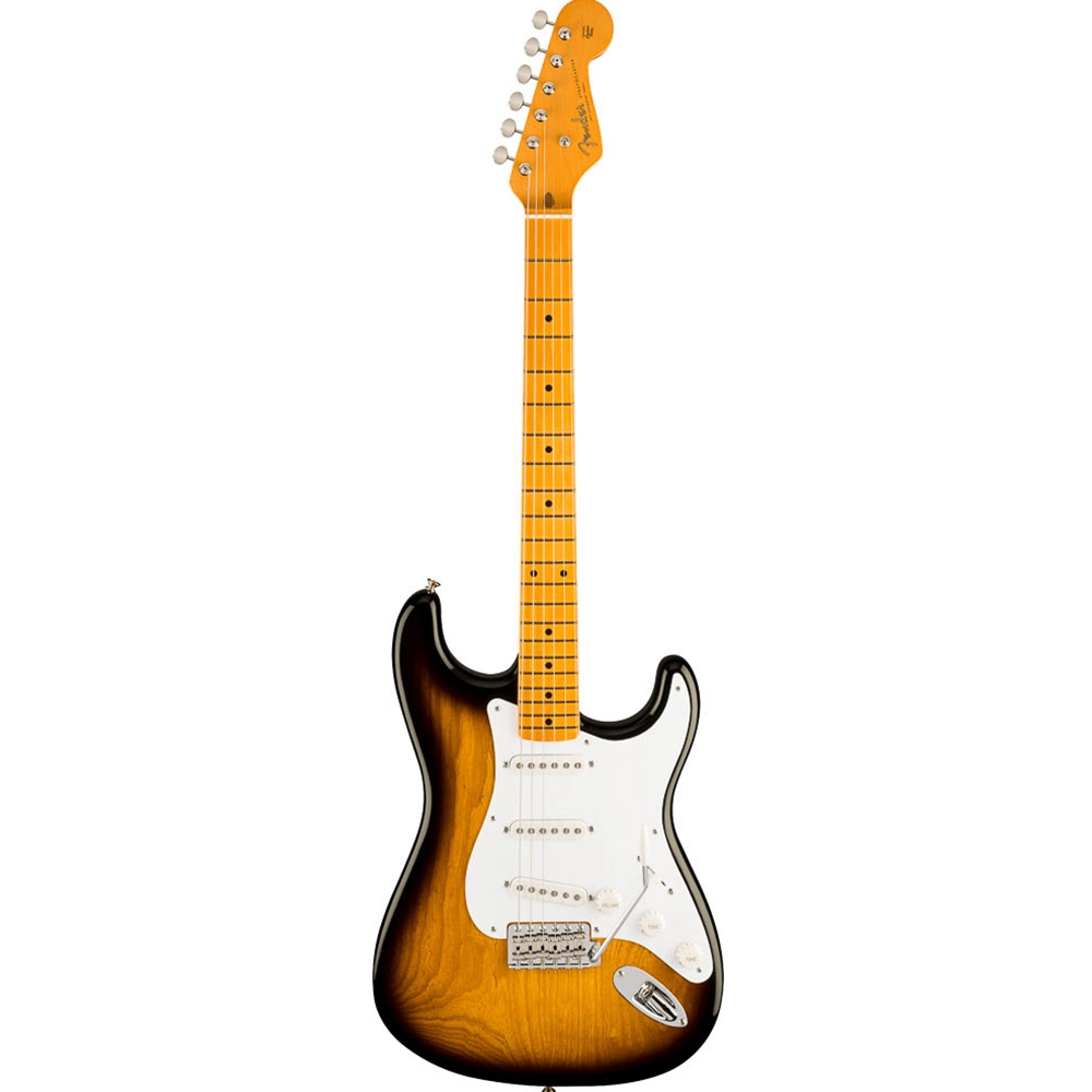 Fender 0177002803 70th Anniversary American Vintage II 1954 Stratocaster Electric Guitar w/Vintage-Style Tweed with Embroidered 70th Anniversary Logo Case, 2-Color Sunburst