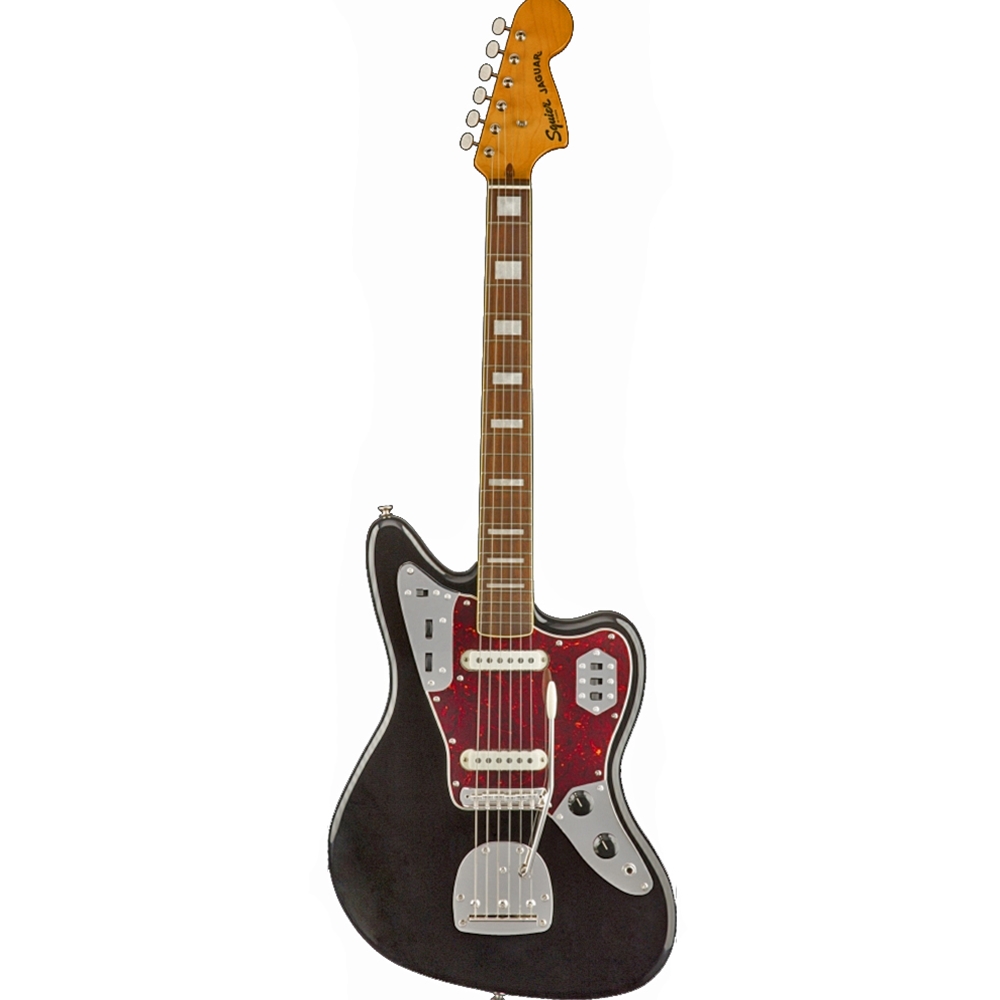 Squier 0374090506 Classic Vibe '70s Jaguar Electric Guitar, Black