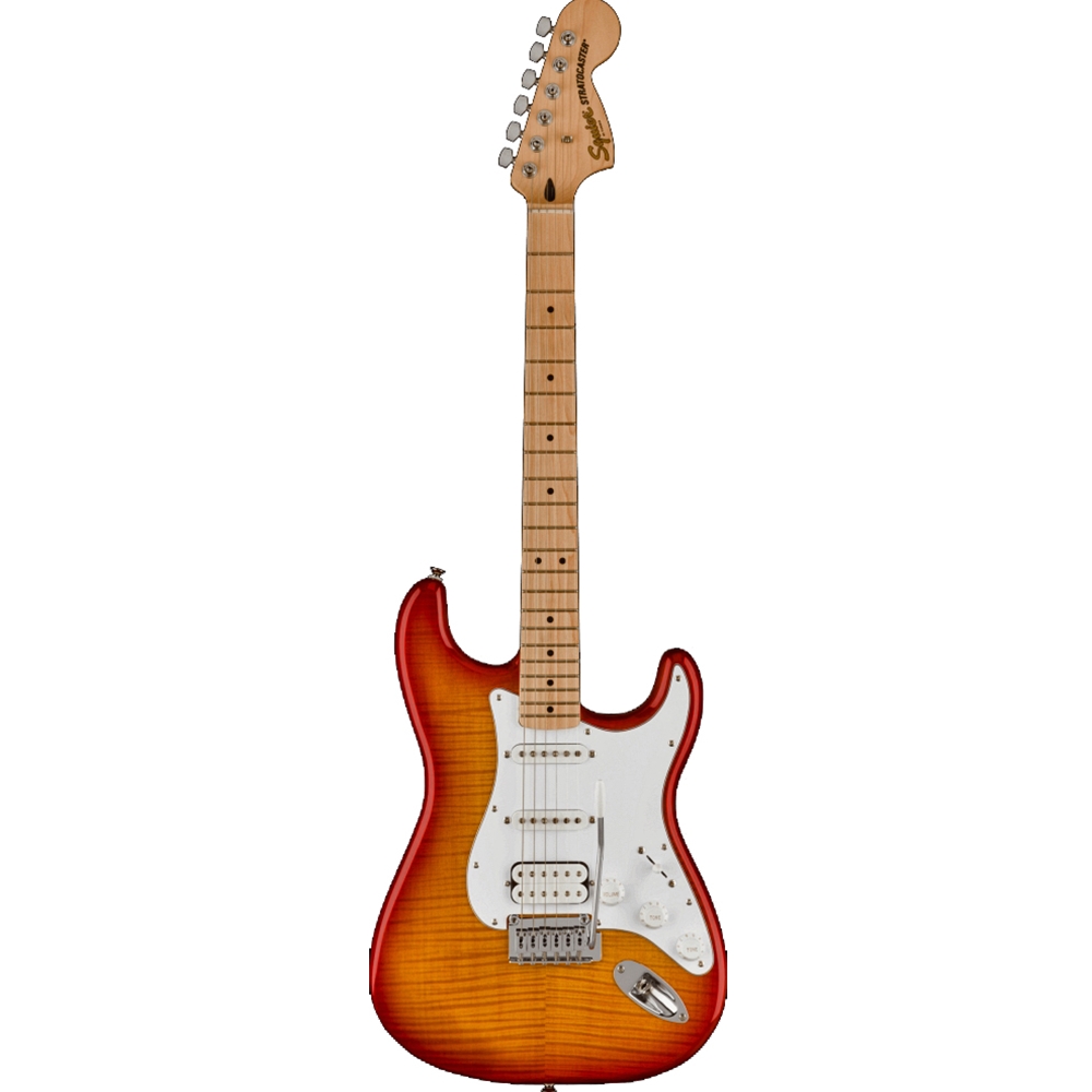 Squier 0378152547 Affinity Series Stratocaster Electric Guitar FMT HSS, Sienna Sunburst