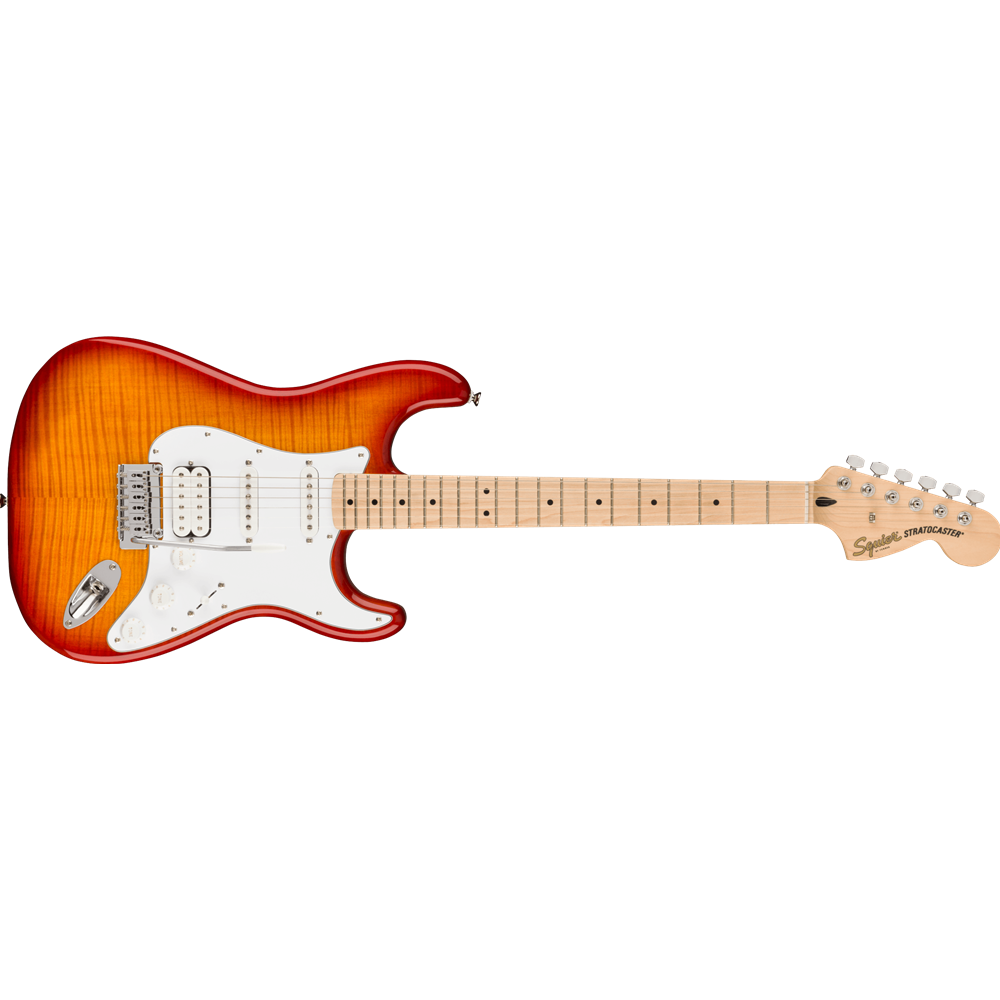 Squier 0378152547 Affinity Series Stratocaster Electric Guitar FMT HSS, Sienna Sunburst