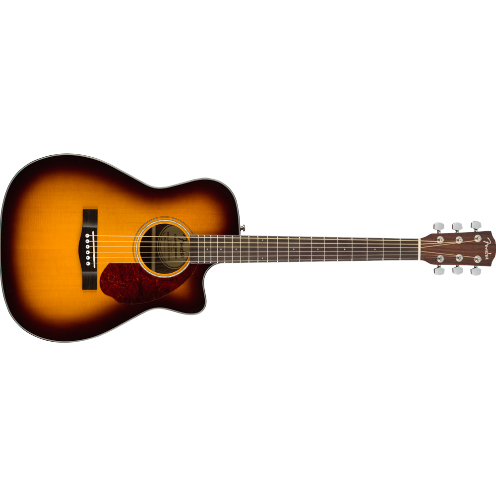 Fender 0970253332 CC-140SCE Concert Acoustic Electric Guitar w/Hardshell Case, Sunburst