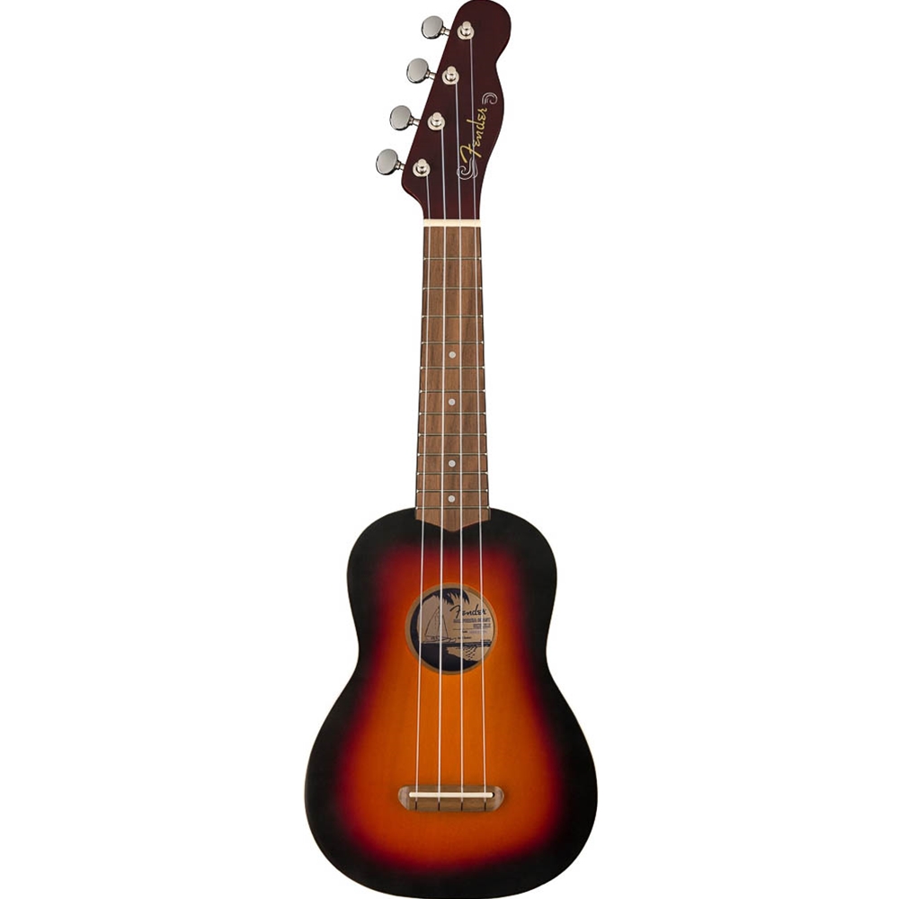 Fender 0971610503 Venice Soprano Ukulele 2 Color Sunburst Sunburst 3.5 x 8.5 x 23 Laminated Basswood