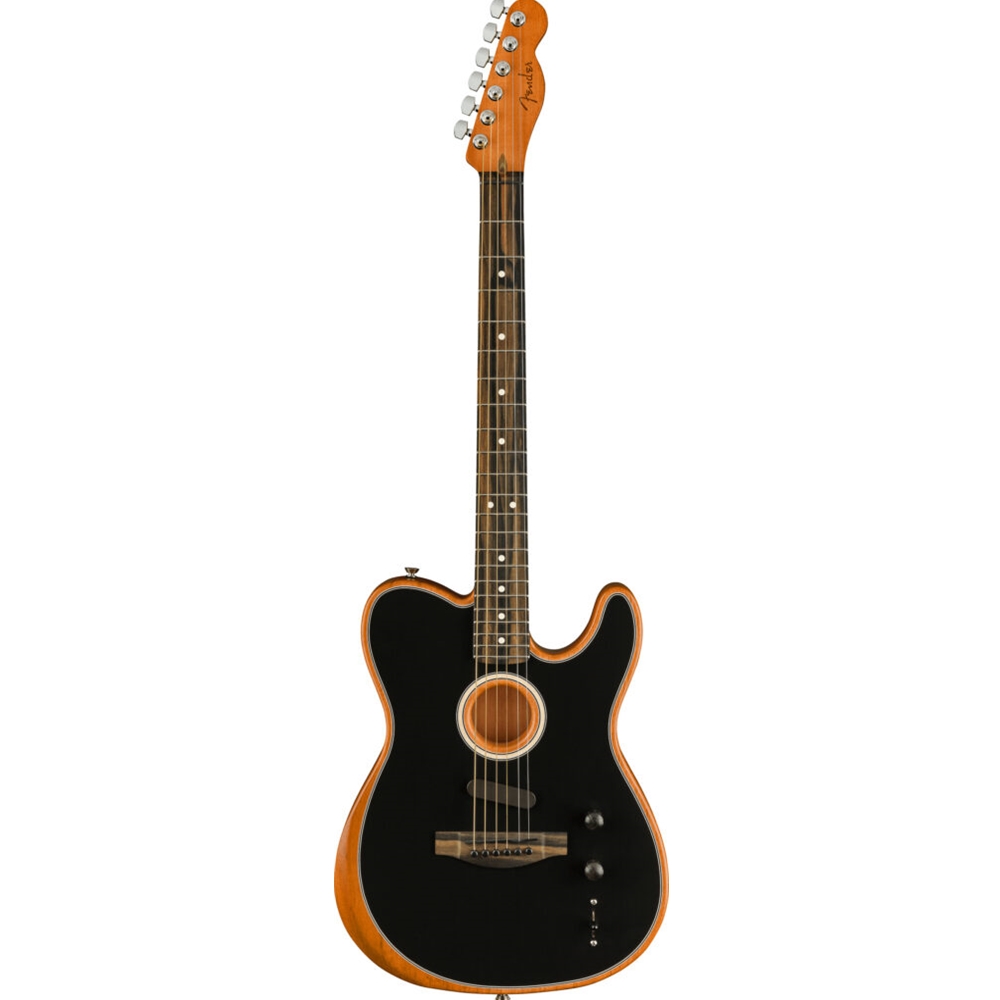 Fender 0972013206 American Acoustasonic Telecaster Acoustic Electric Guitar w/Deluxe 1225 Gig Bag, Black