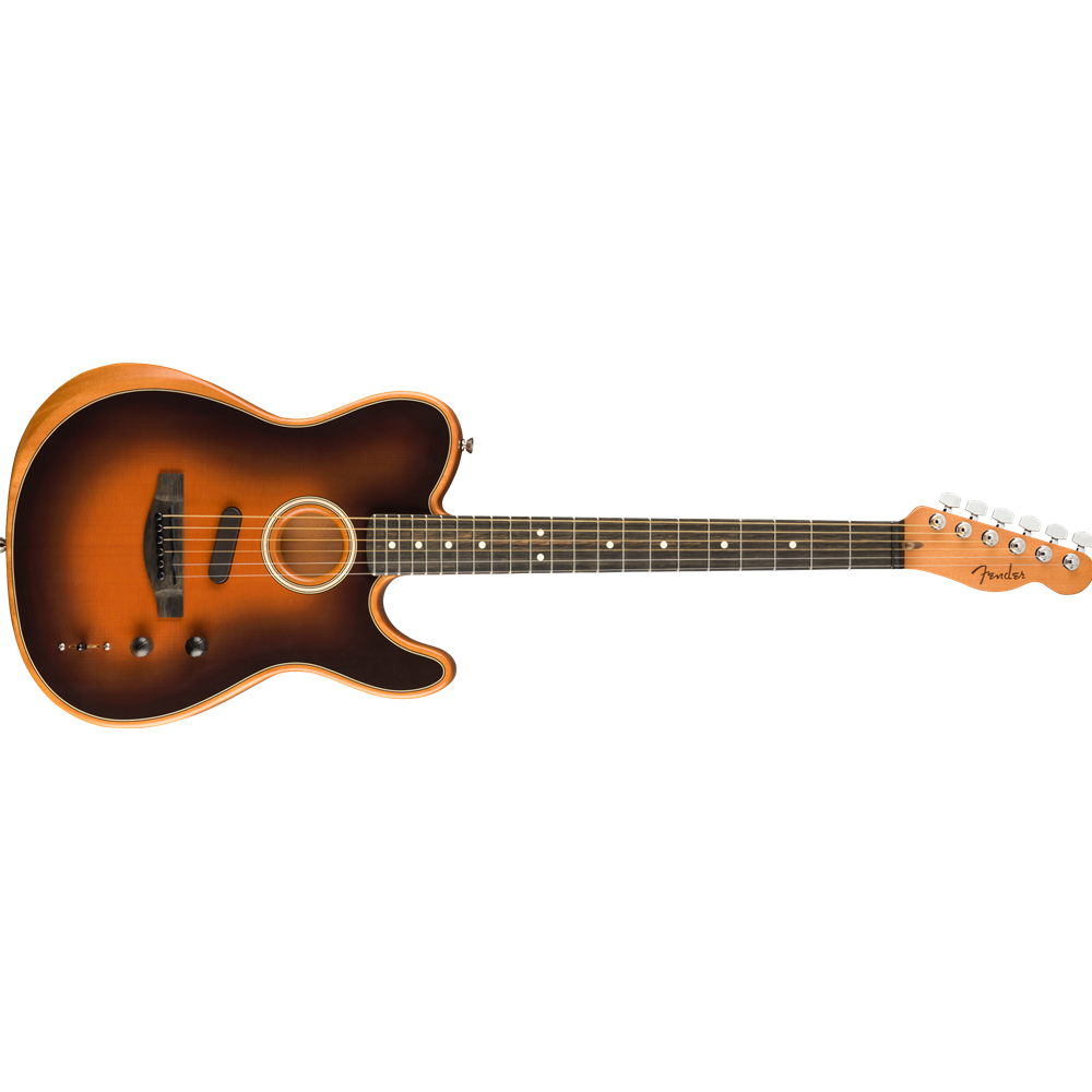 Fender 0972013232 Acoustic Electric American Acoustasonic Telecaster Guitar w/Deluxe 1225 Gig Bag, Sunburst