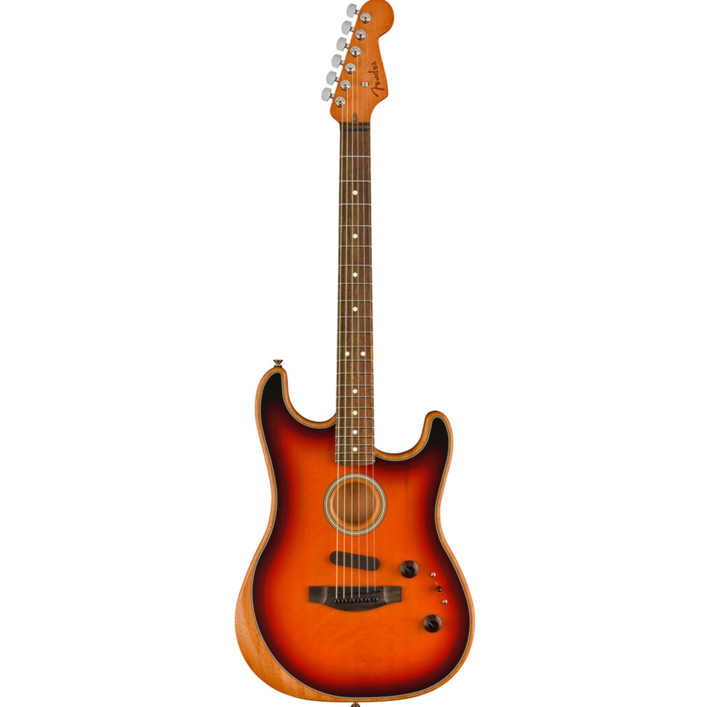 Fender 0972023200 American Acoustasonic Stratocaster Acoustic Electric Guitar w/Deluxe 1225 Gig Bag, 3-Color Sunburst