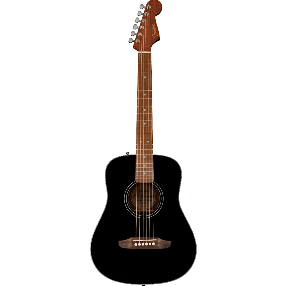 Fender 0974101106 California Standard Redondo Mini Acoustic Guitar w/ Bag, Spruce Top, Black w/Gig Bag