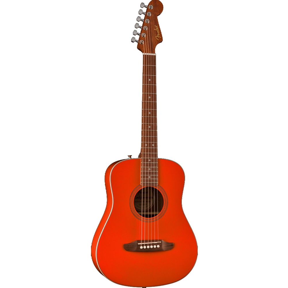 Fender 0974101140 California Standard Redondo Mini Acoustic Guitar w/ Bag, Spruce Top, Fiesta Red w/Gig Bag