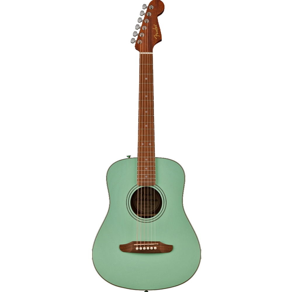 Fender 0974101157 California Standard Redondo Mini Acoustic Guitar w/ Bag, Spruce Top, Surf Green w/Gig Bag