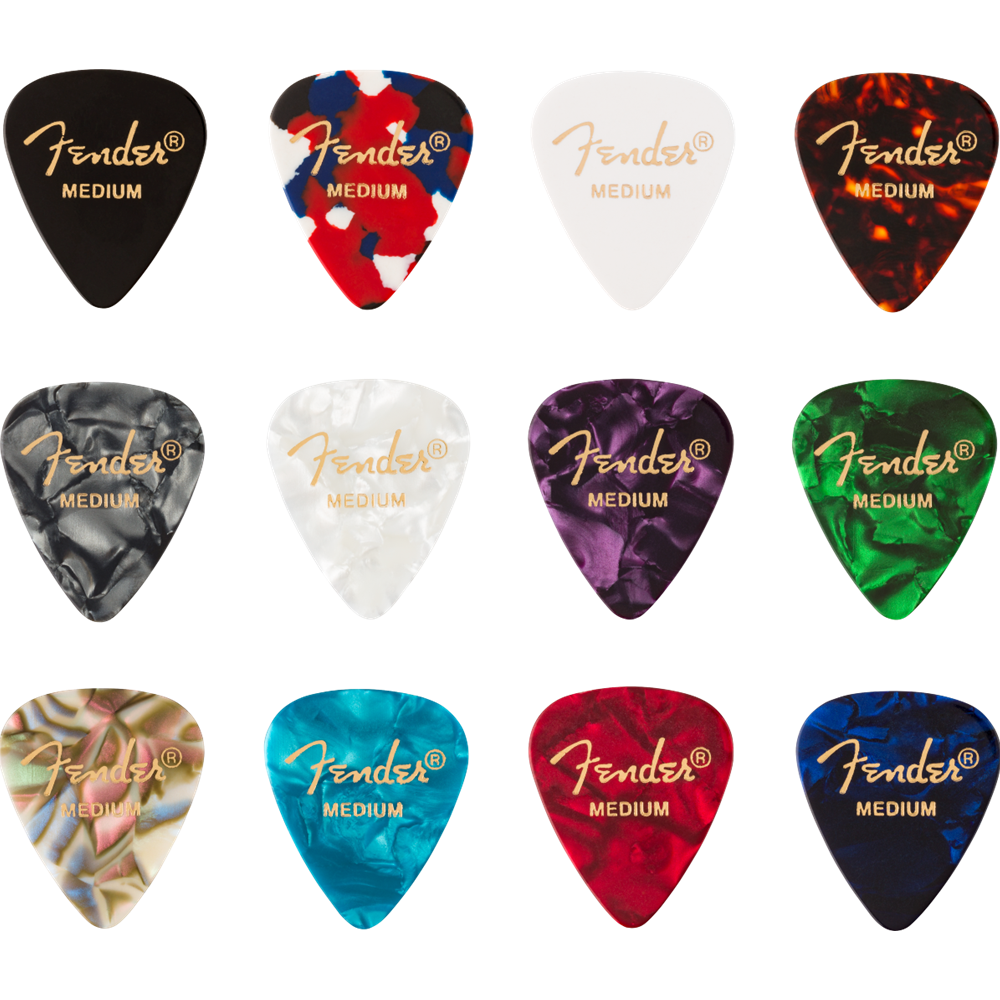 Fender 0980300300 351 Shape - Celluloid Medley - Medium Guitar Picks (pack of 12)