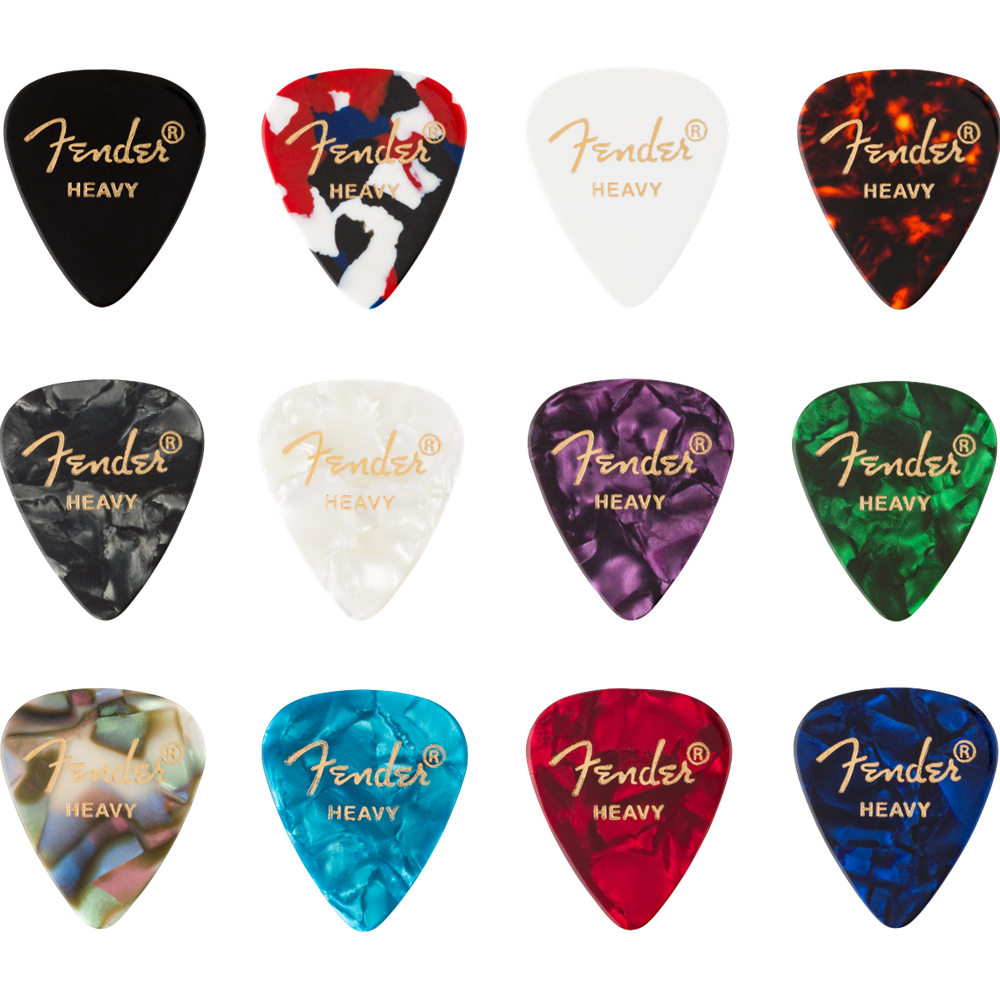 Fender 0980300500 351 Shape - Celluloid Medley Guitar Picks- Heavy (pack of 12)