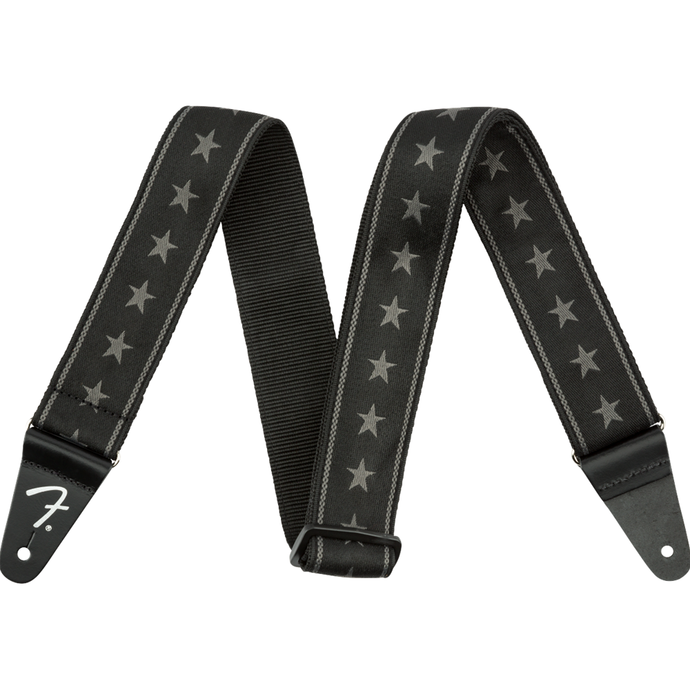 Fender 0990615004 Nylon Stars and Stripes Guitar / Bass Strap - Black/Grey - 2"