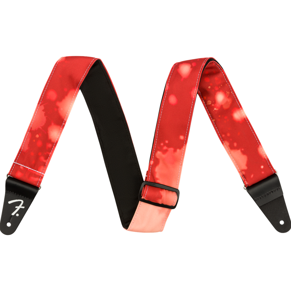 Fender 0990637200 Tie Dye Acid Wash Guitar Strap - Red - 2"