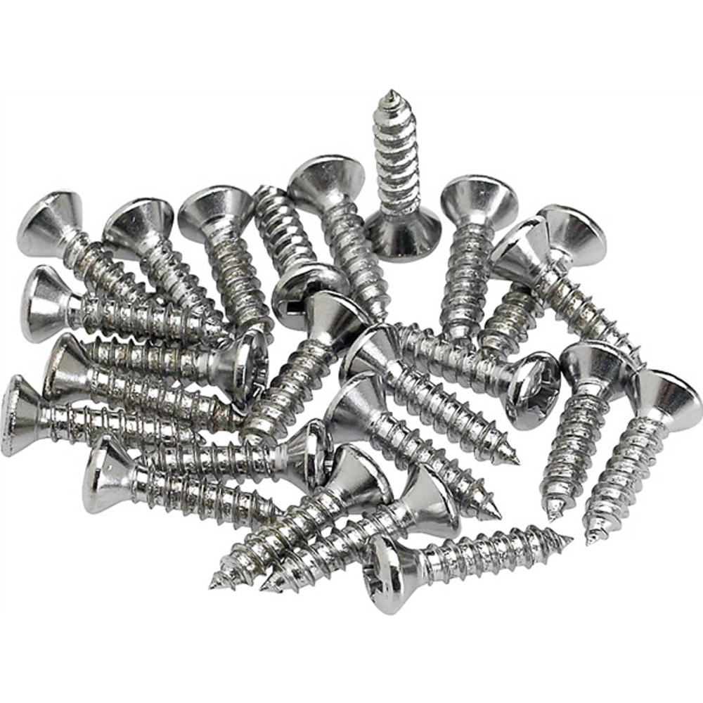 Fender 0994923000 Pickguard/Control Plate Mounting Screws (24) (Chrome)