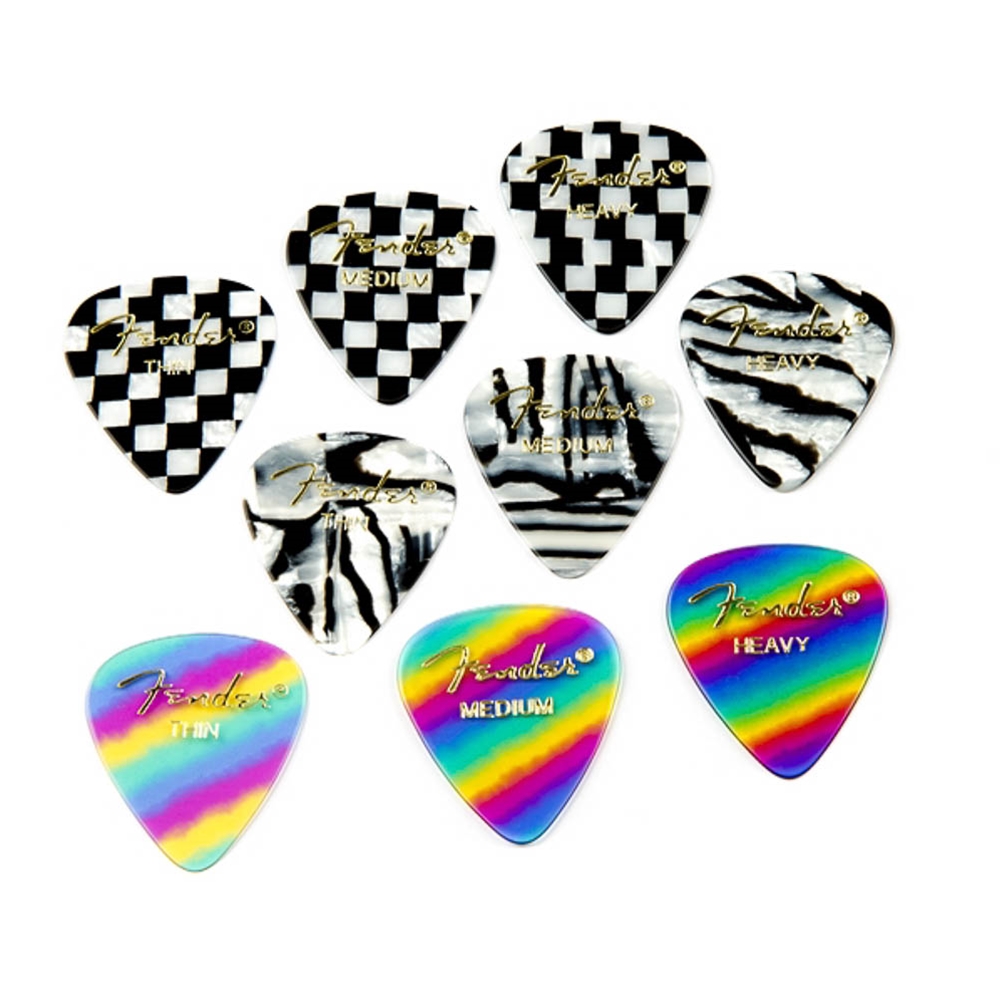 Fender 1980351203 351 Zebra Guitar Picks - Heavy (12)