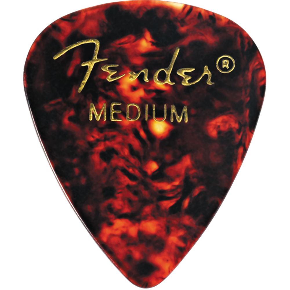 Fender 1980351800 Classic Celluloid - Tortoise Shell - 351 Shape Guitar Picks - Medium - 12 Count