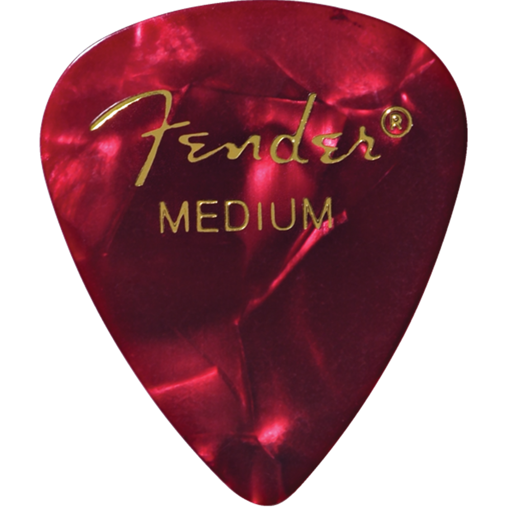 Fender 1980351809 Premium Celluloid 351 Shape Guitar Picks - Medium - Red Moto - 12-Pack