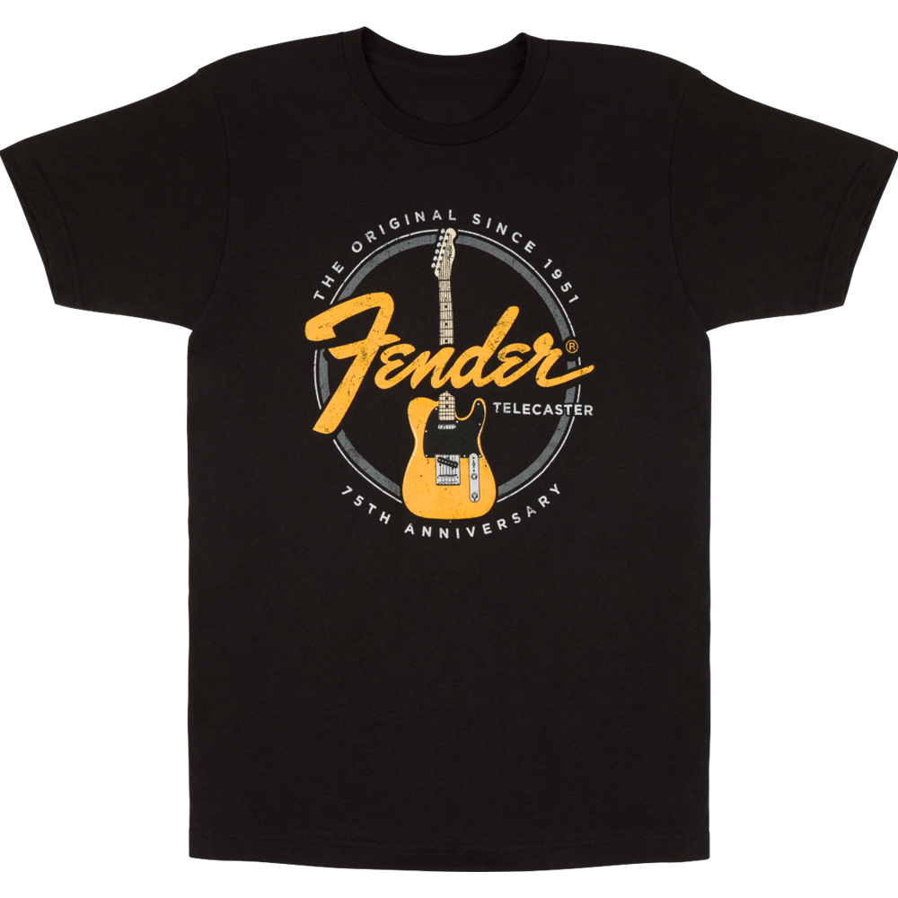 Fender 9101391497 Telecaster® 75th Tele® Tee, Vintage Black, M