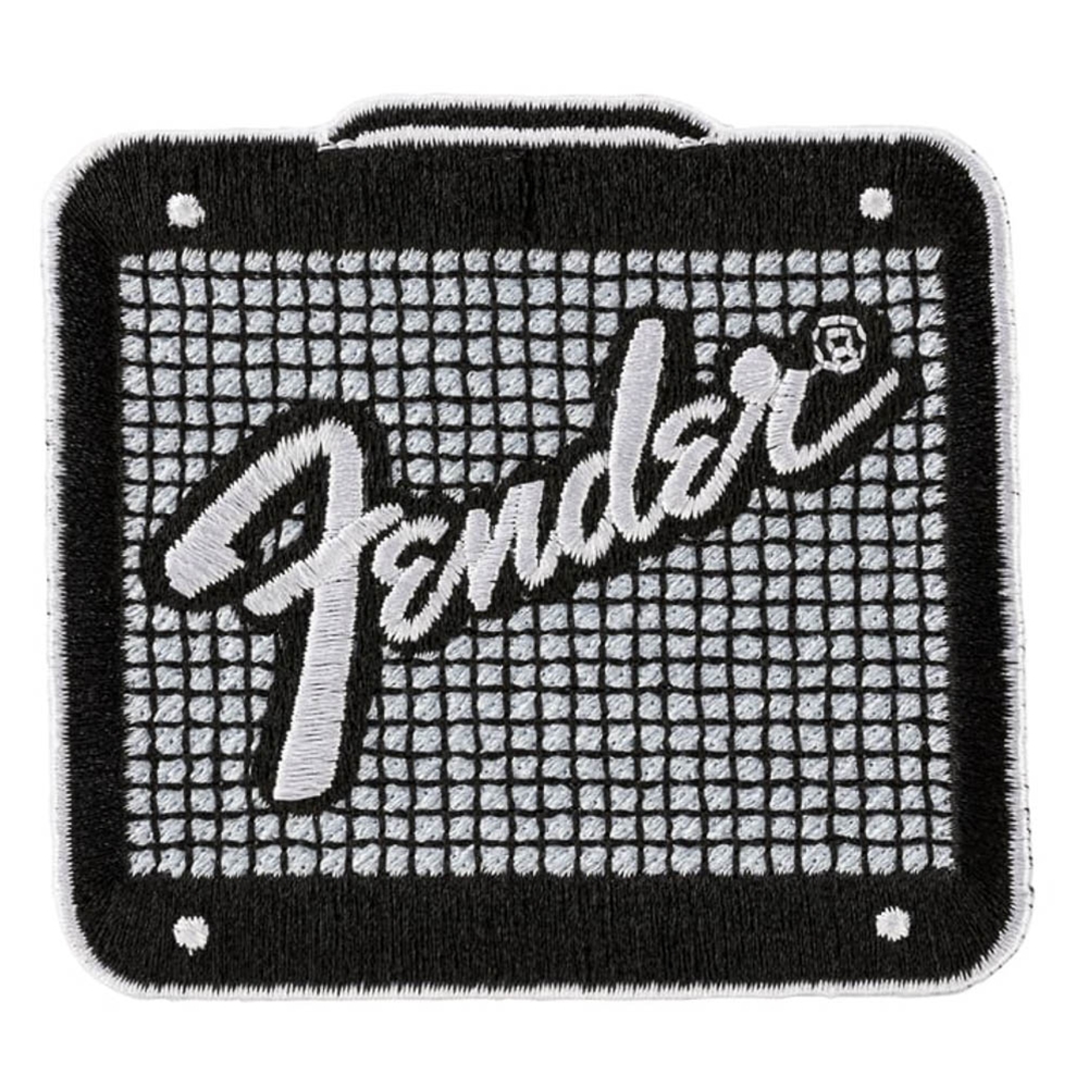 9122421107 Fender™ Amp Logo Patch - Black and Chrome