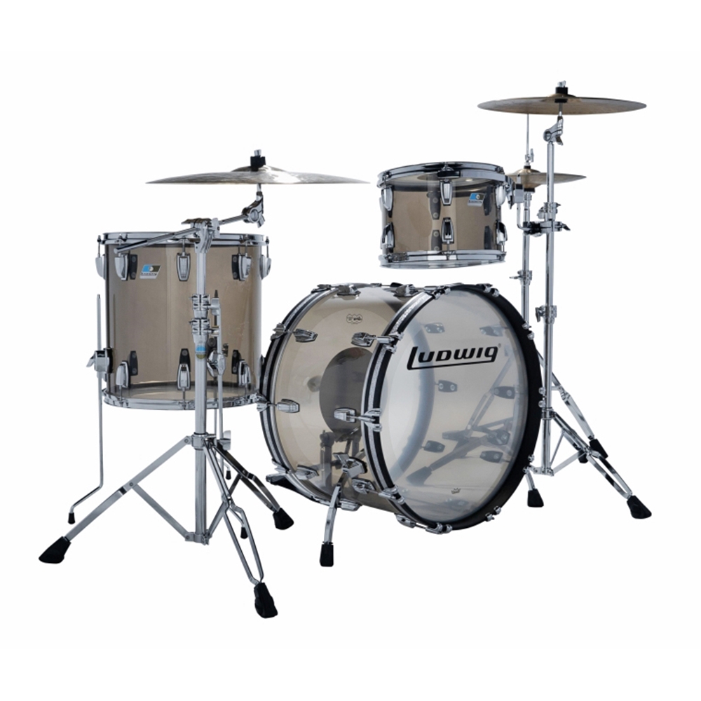 Ludwig L94233LX1VWC Vistalite Fab 3-Piece Shell Pack w/ 13" Rack Tom, 16" Floor Tom, 22" Kick Drum, Bronze