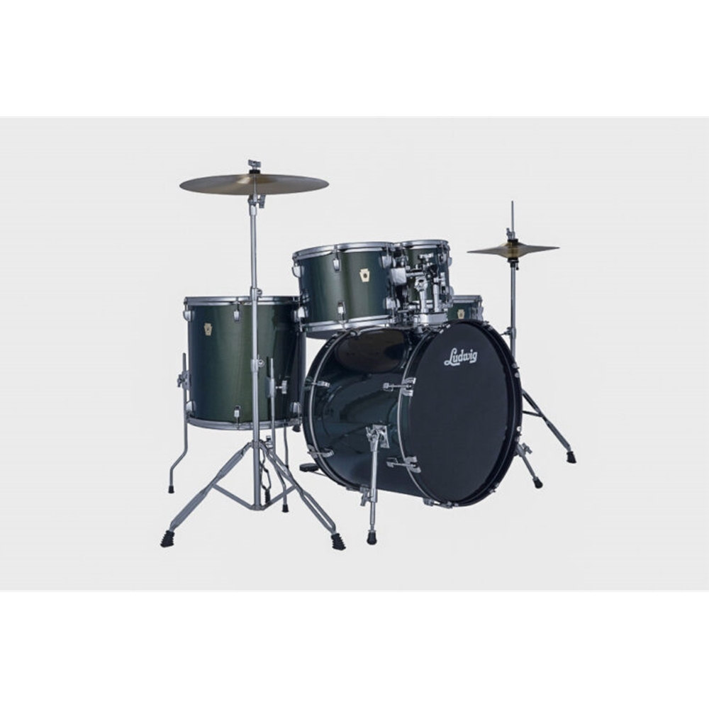 Ludwig LC195C5 Accent Live 5-Piece Complete Drum Set, Jade Dust